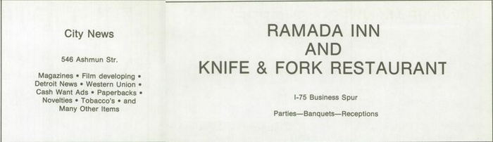 Knife & Fork Restaurant - 1977 Yearbook Ad For Sault Ste Marie (newer photo)